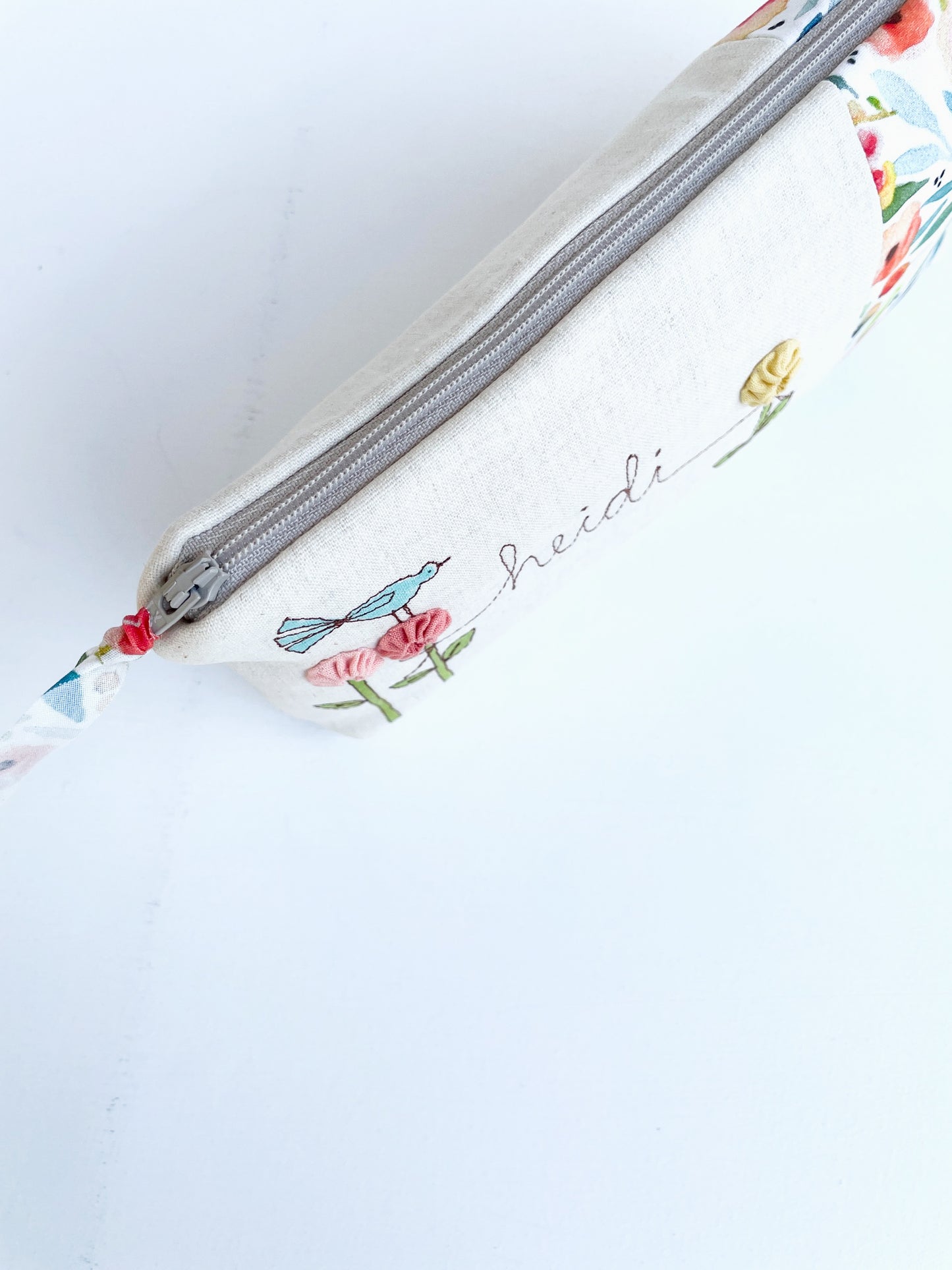 Floral Personalized Cosmetic Bag