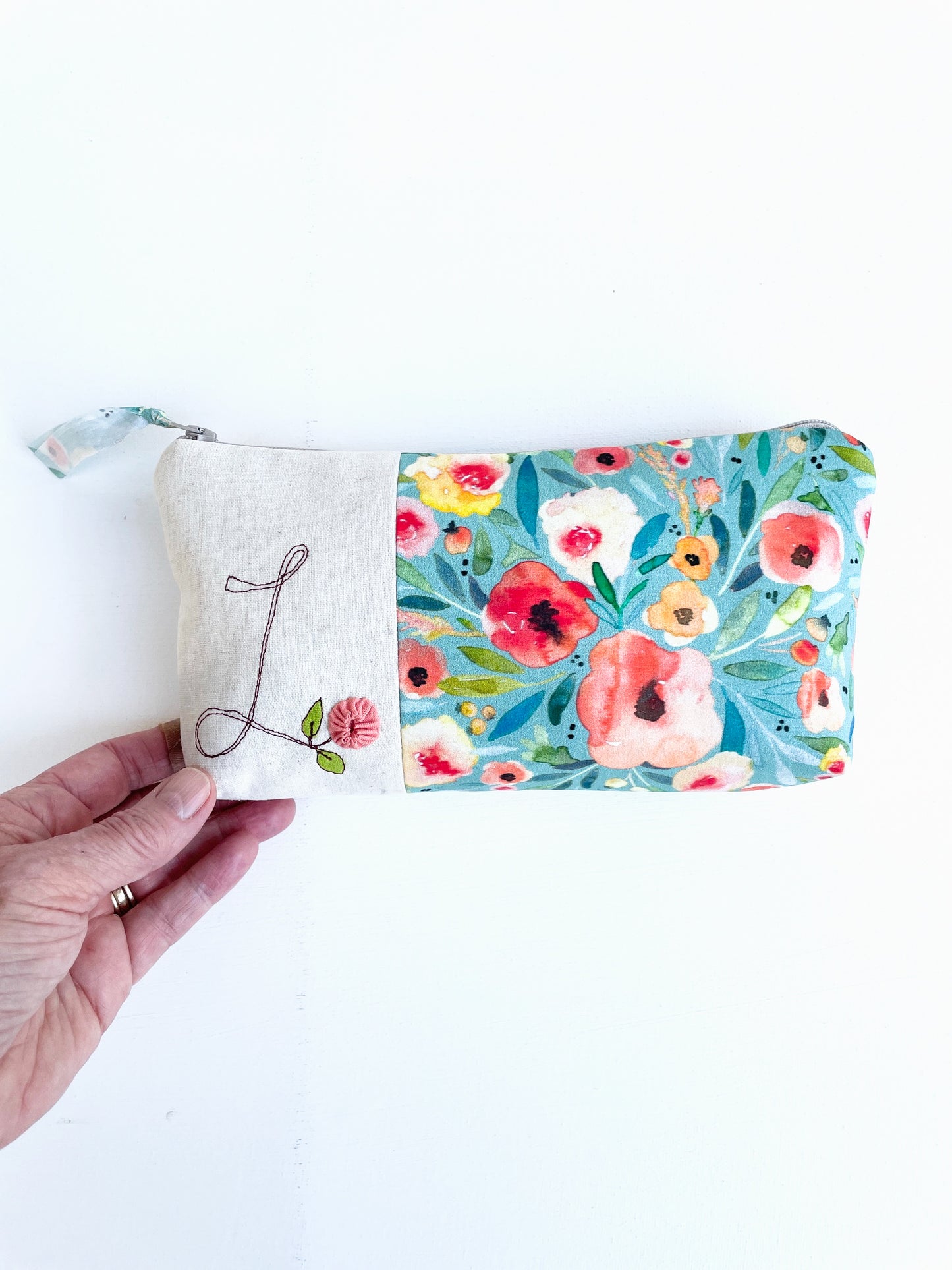 Floral Personalized Cosmetic Bag