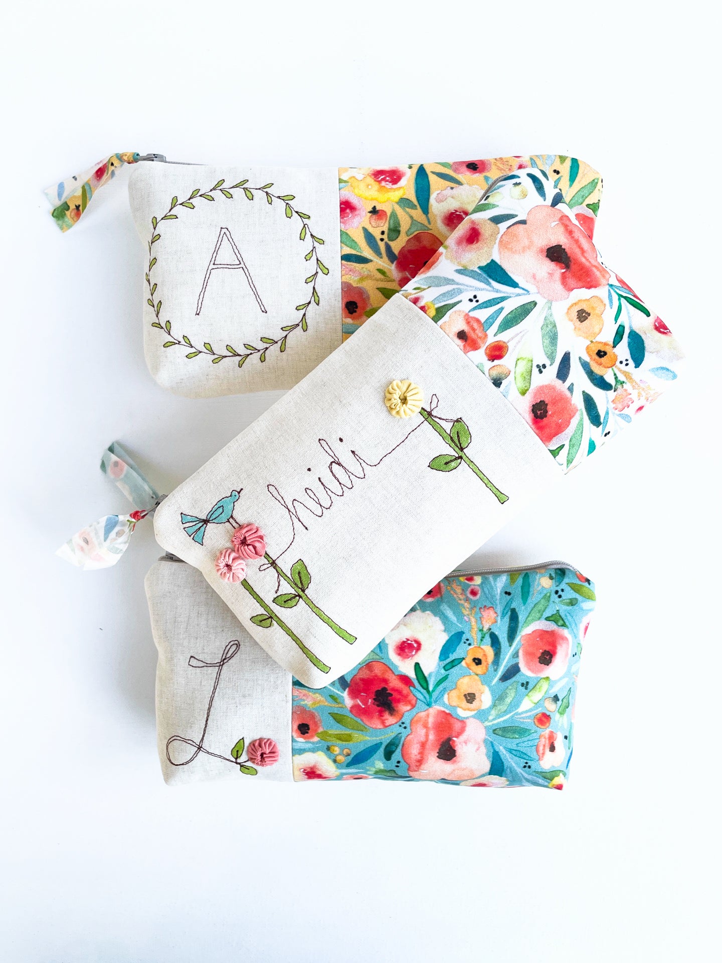 Floral Personalized Cosmetic Bag