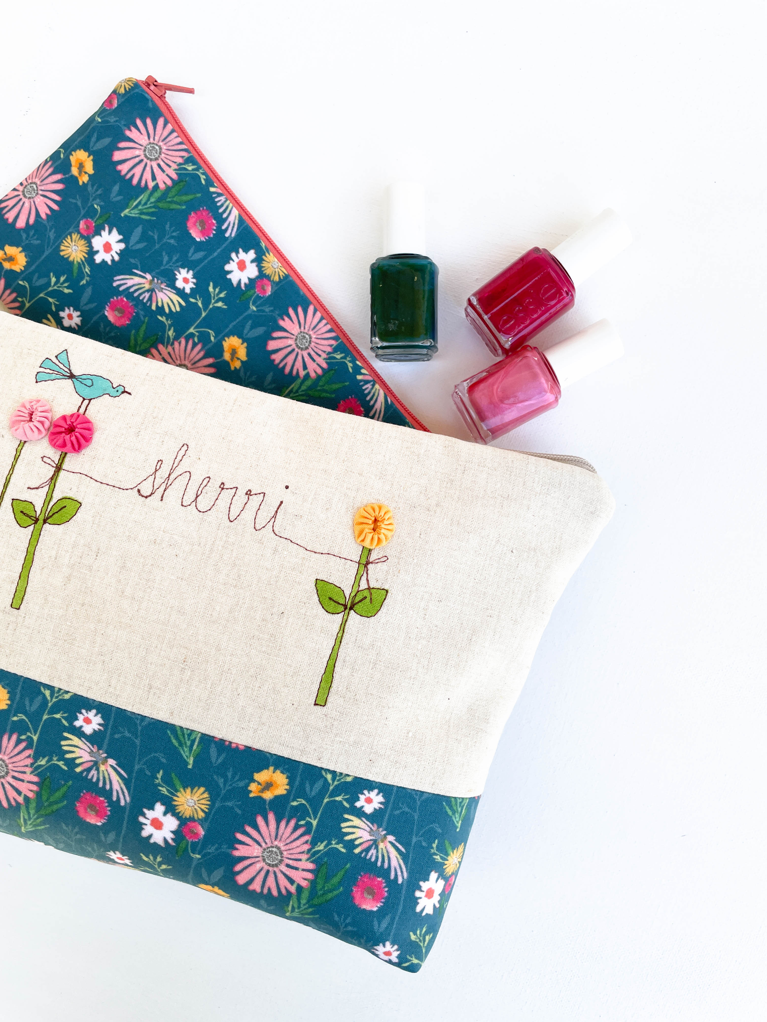 Personalized Floral Project Bag – Mama Bleu Designs